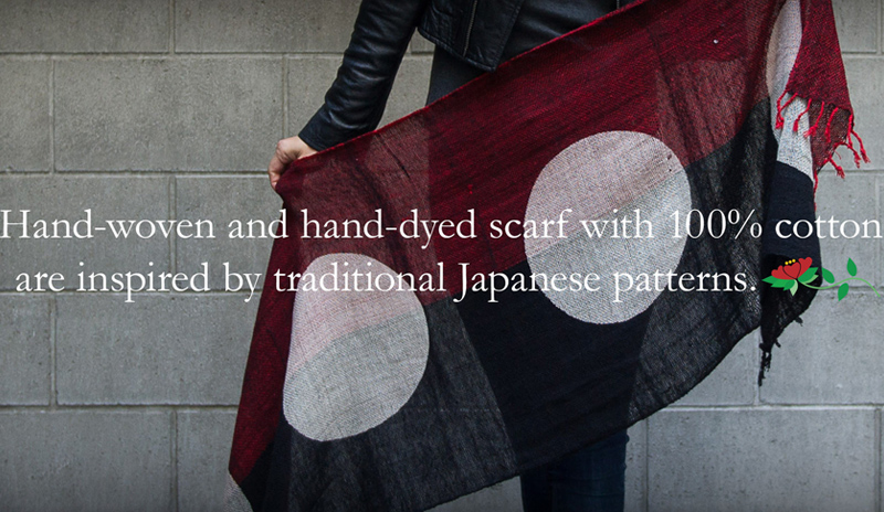 手染手織 綿100％オリジナルスカーフ